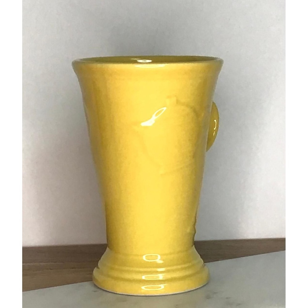 Fiesta Sunflower Yellow Latte Mug Embossed Pedestal Coffee Cup 18oz Retired